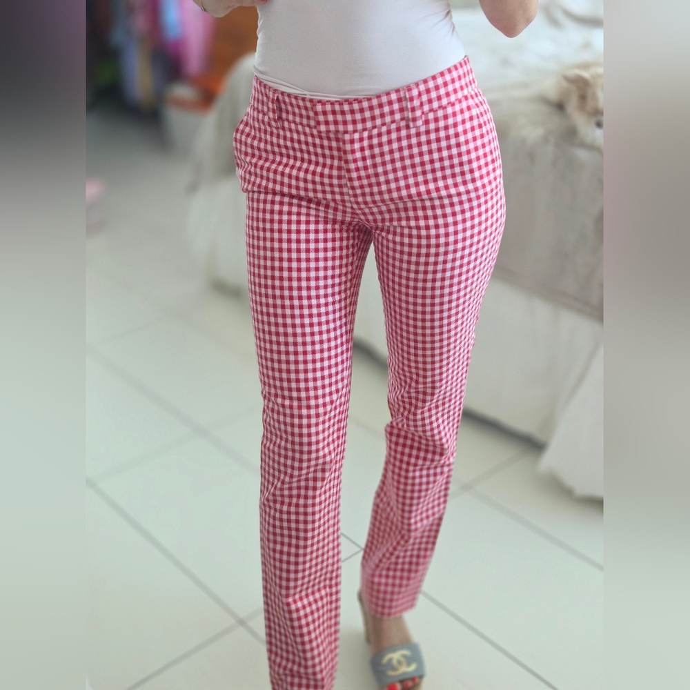RED Valentino Pink & White Gingham Pants